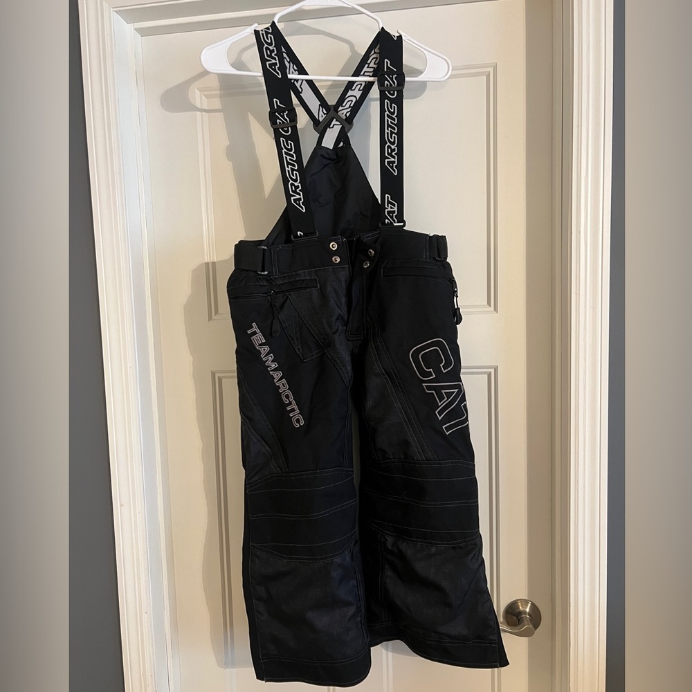 Arctic Cat Kids Black Snow Pants Snowmobile Bibs